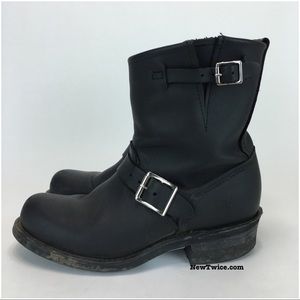 Frye Engineer Black Short Leather Boot 7